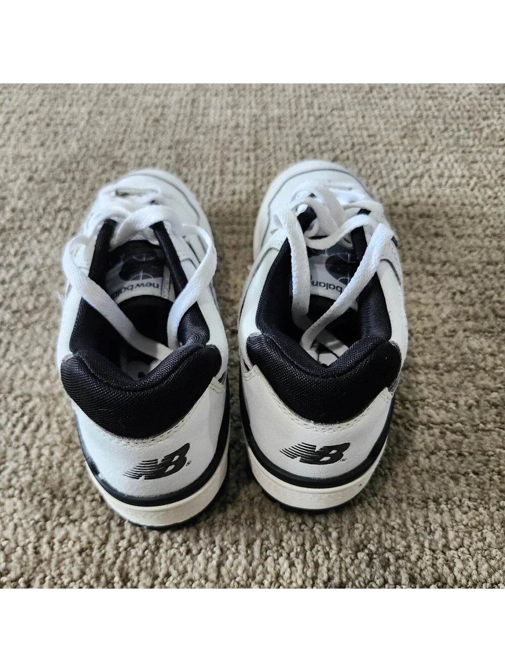 New Balance 550 White and Black Sneakers Lace Up Women's Size 8